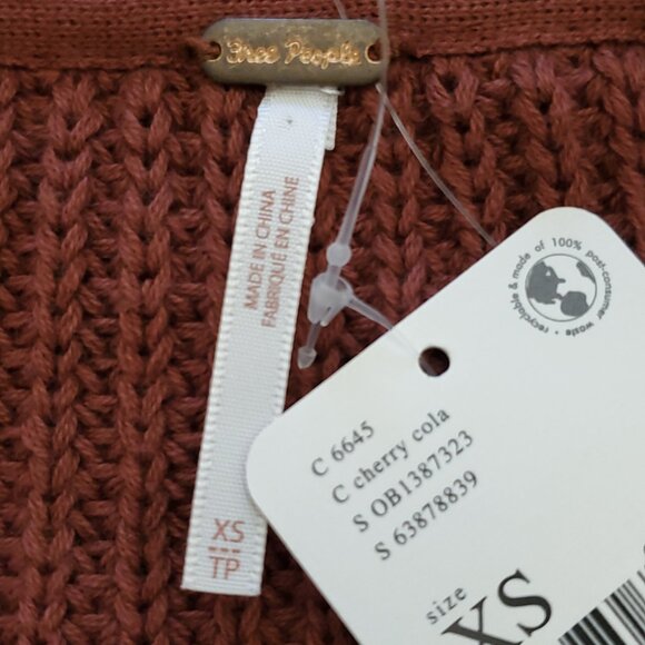 Free People Emilie Sweater Set in Cherry Cola Size XS - NWT - Picture 10 of 13